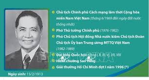 Chủ tịch Chính phủ Cách mạng lâm thời Cộng hòa miền Nam Việt Nam Huỳnh Tấn  Phát (6/1969 - 7/1976)
