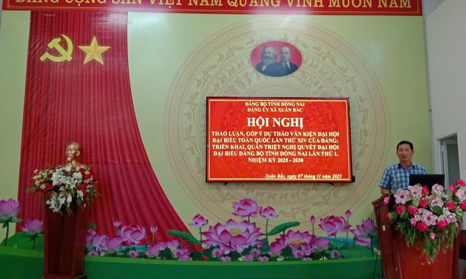 X&amp;#227; Xu&amp;#226;n Bắc tổ chức Hội nghị lấy &amp;#253; kiến g&amp;#243;p &amp;#253; dự thảo Văn kiện tr&amp;#236;nh Đại hội đại biểu to&amp;#224;n quốc lần thứ XIV của Đảng v&amp;#224; triển khai, qu&amp;#225;n triệt Đại hội đại biểu Đảng bộ tỉnh Đồng Nai lần thứ I, nhiệm kỳ 2025–2030