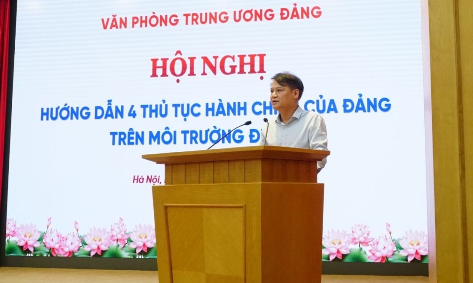 Hội nghị to&amp;#224;n quốc về chuẩn h&amp;#243;a dữ liệu đảng vi&amp;#234;n, hướng dẫn 4 thủ tục h&amp;#224;nh ch&amp;#237;nh của Đảng tr&amp;#234;n m&amp;#244;i trường điện tử v&amp;#224; c&amp;#244;ng t&amp;#225;c t&amp;#224;i ch&amp;#237;nh, t&amp;#224;i sản Đảng