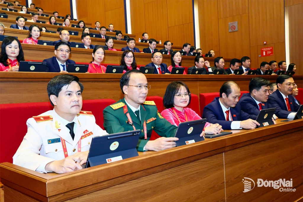 Các đại biểu Đồng Nai dự Đại hội Đảng toàn quốc lần thứ XIV. Ảnh: Công Nghĩa